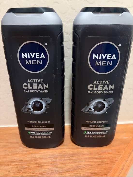 Nivea Other - NIVEA MEN Active Clean 3-in-1 Body Wash - Black (Natural Charcoal)